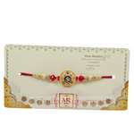 Om Rakhi with Multicolour Pearl and  Massage