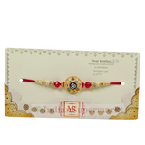 Om Rakhi with Multicolour Pearl and  Massage