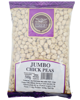 Heera White Jumbo Chick Peas - Kabuli Chana - 500gm