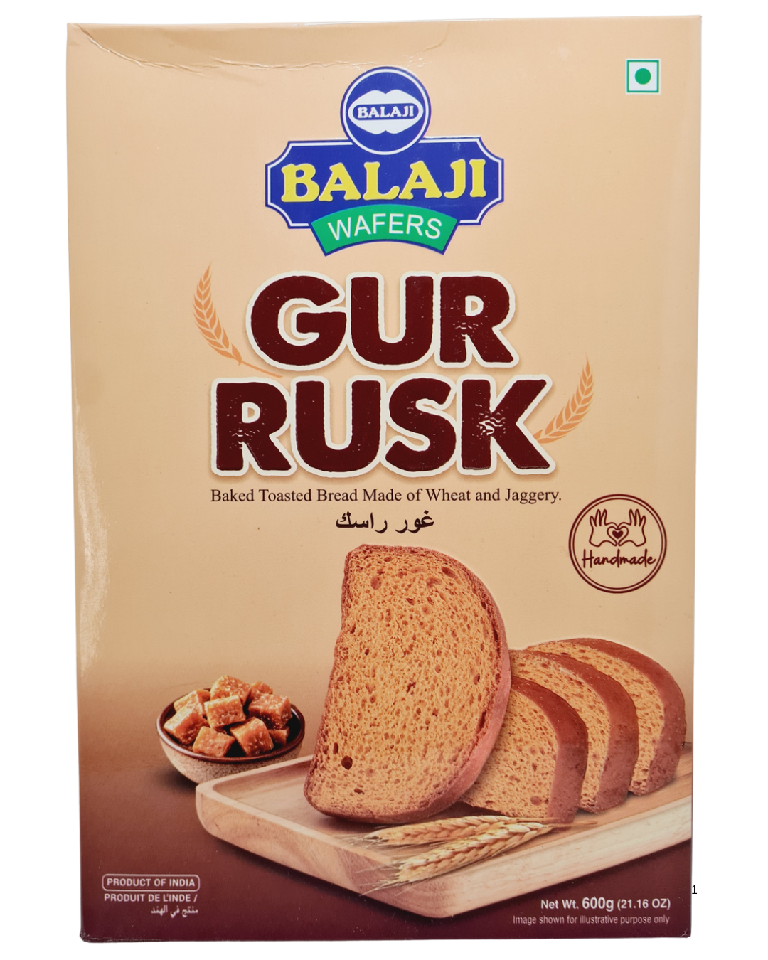 Balaji Wheat & Gur (jaggery) rusk 600g