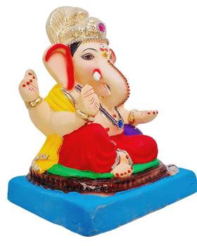 Eco Friendly Ganesha Rajmudra Ganesha or Shadu Mitti Ganesh 10"