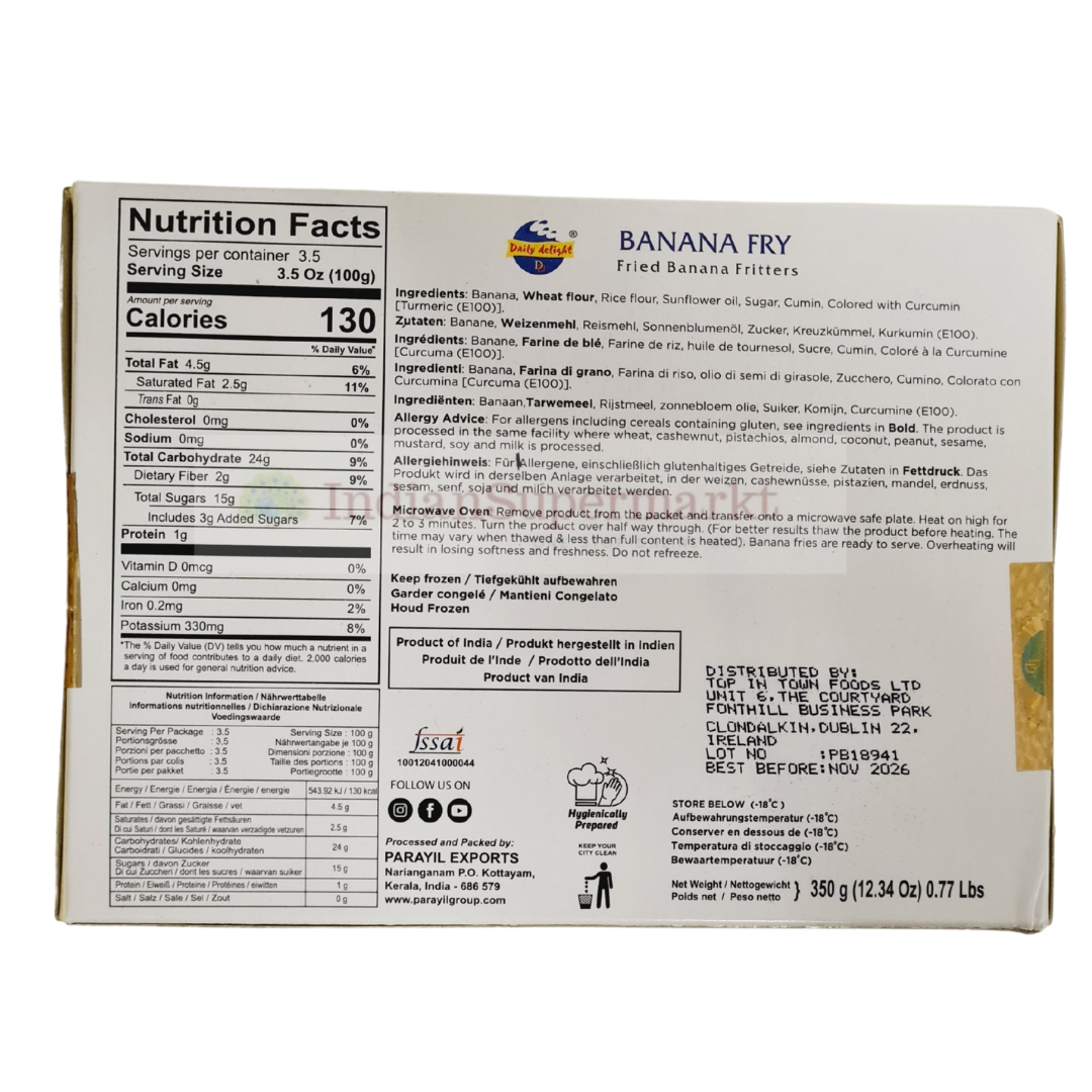 Daily Delight Frozen Banana Fry 350gm (Delivery in Berlin)