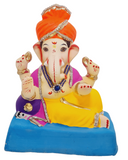 Eco Friendly Ganesha Phetawala Ganpati or Shadu Mitti Ganesha 9"