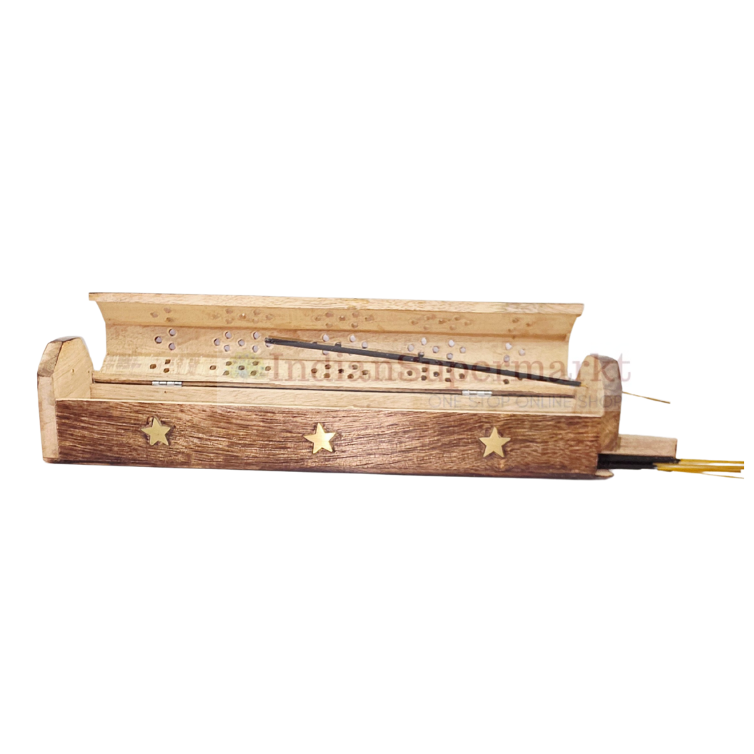 Wooden Incense Sticks Holder with Storage 2 in 1