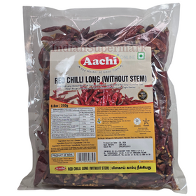 Aachi Red Chilli Whole Long  without Stem 250gm