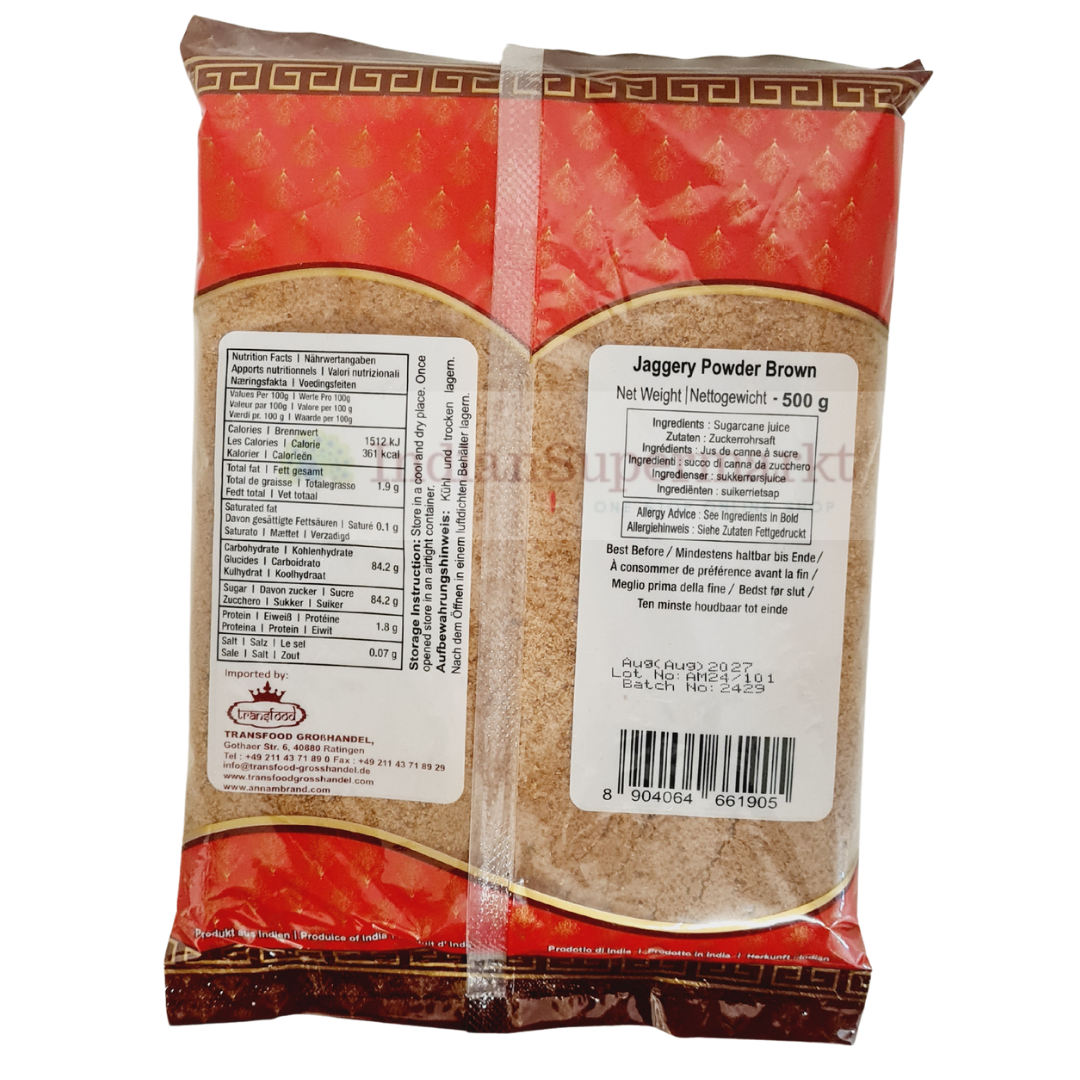 Annam Jaggery Powder Brown 500gm - IndianSupermarkt