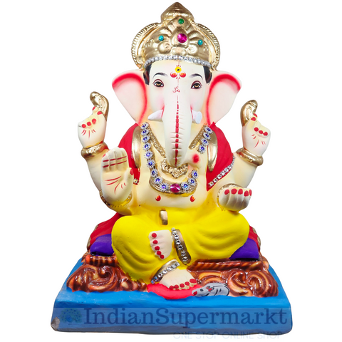 Eco Friendly Ganesha Choranga Double Load  or Shadu Mati Ganesha 13"