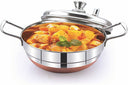 Diamond Medium Multi Kadai with Whistle & Idli Stand  - Induction Base