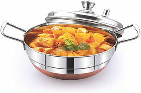 Diamond Medium Multi Kadai with Whistle & Idli Stand  - Induction Base