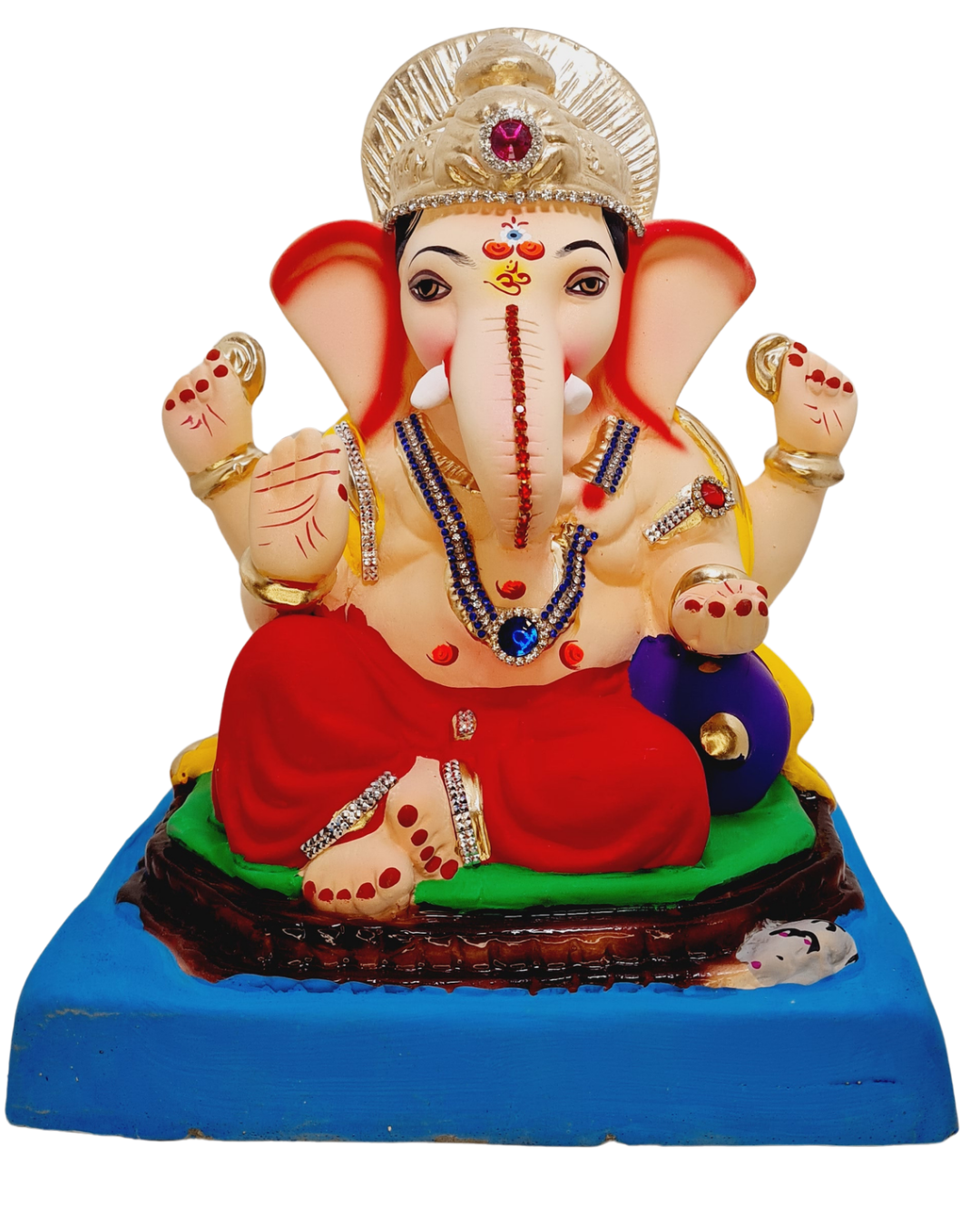 Eco Friendly Ganesha Rajmudra Ganesha or Shadu Mitti Ganesh 10"