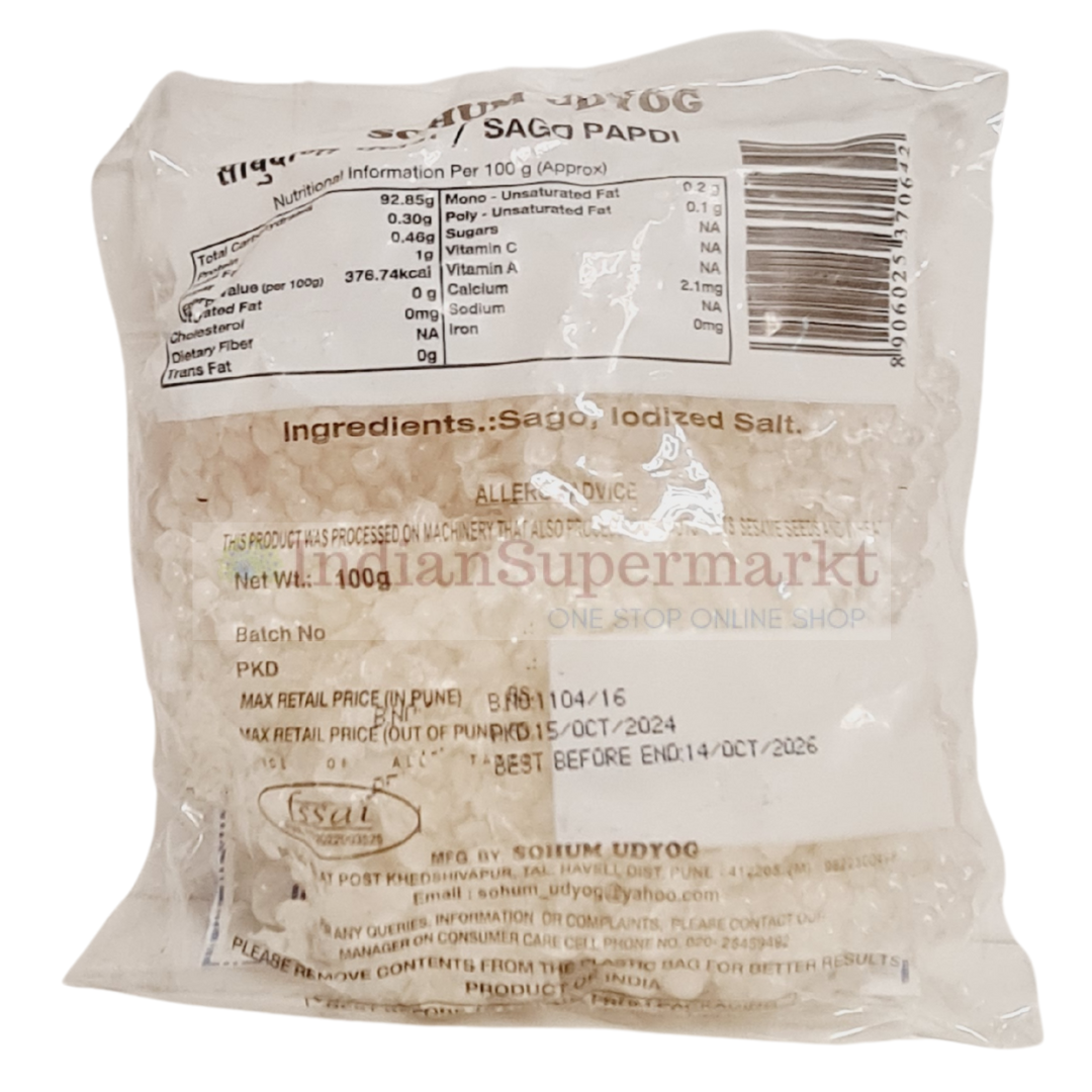 Sohum Sabudana Papad - Sago Papdi 100gm - IndianSupermarkt
