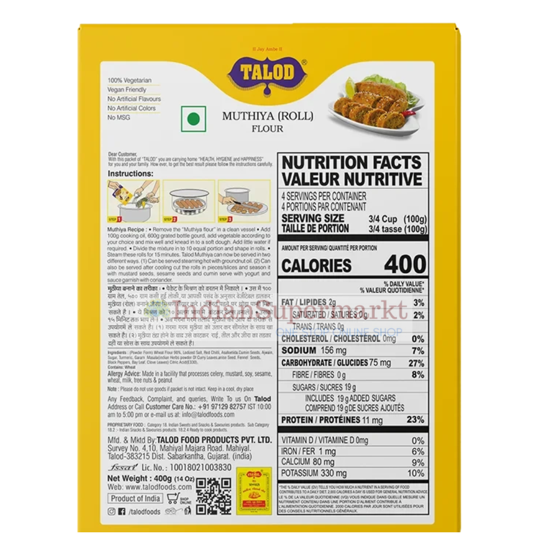 Talod Muthiya Roll Mix Flour  400gm - IndianSupermarkt