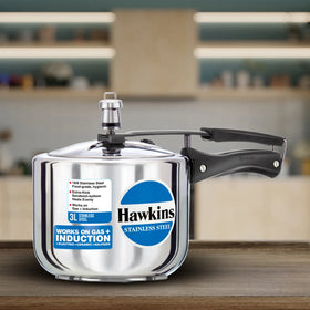Hawkins StainlessSteel Pressure Cooker 3Litre  (Gas & Induction Compatible)(NO Refund ,Return or replacement) (Copy)