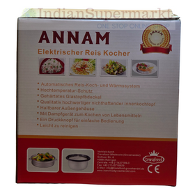 Annam Electric Rice Cooker With Steamer 1ltr