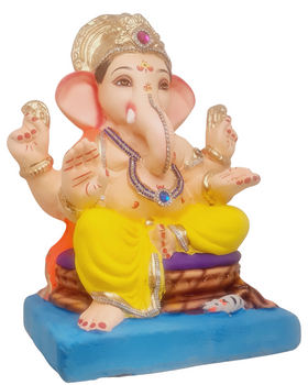 Eco Friendly Ganesha Choranga Double Load  or Shadu Mati Ganesha 13"