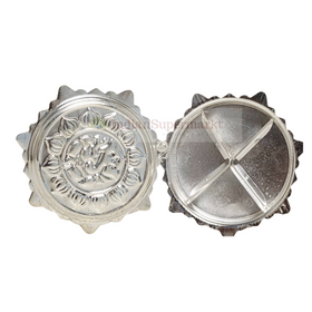 Silver Glow Haldi Kumkum Chawal Chandan Storage Set