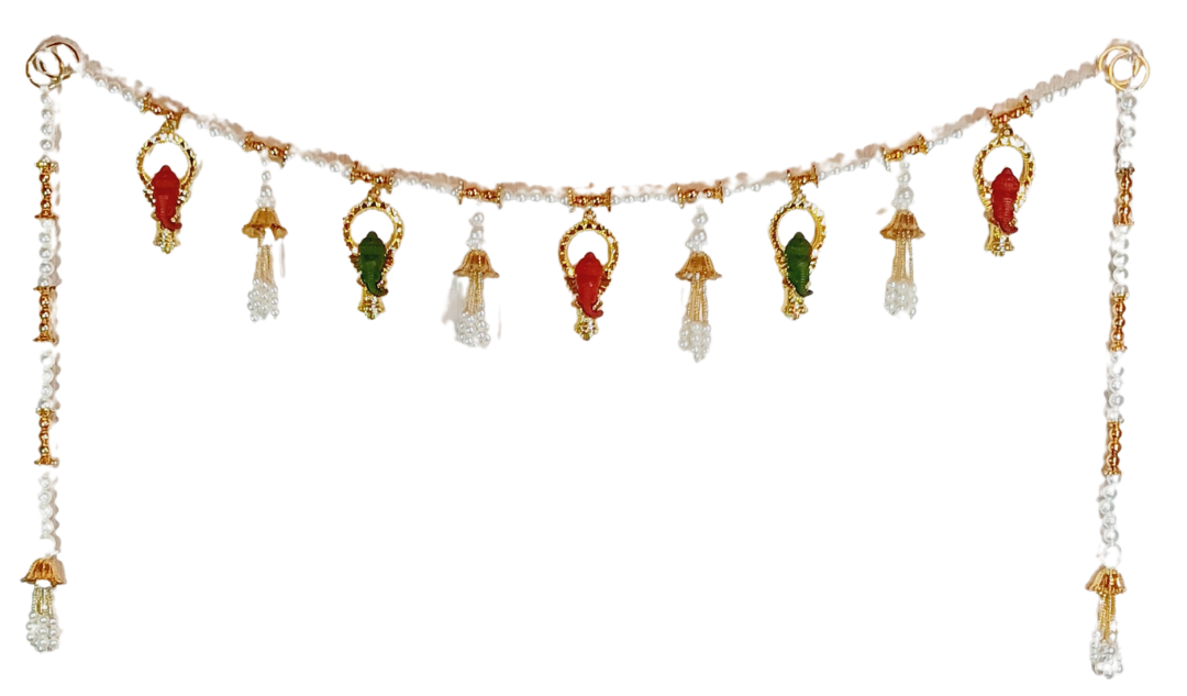 Golden & Pearl Beaded  Puja Ghar Toran