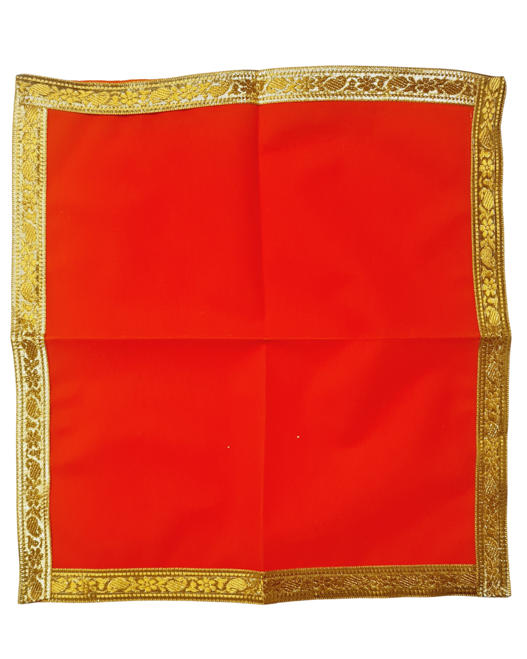 Velvete Aasan for God idols Orange Colour - 32cm X 32cm