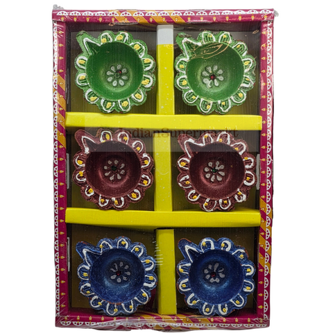 Clay Diya or  Mitti Diya - Set of 6