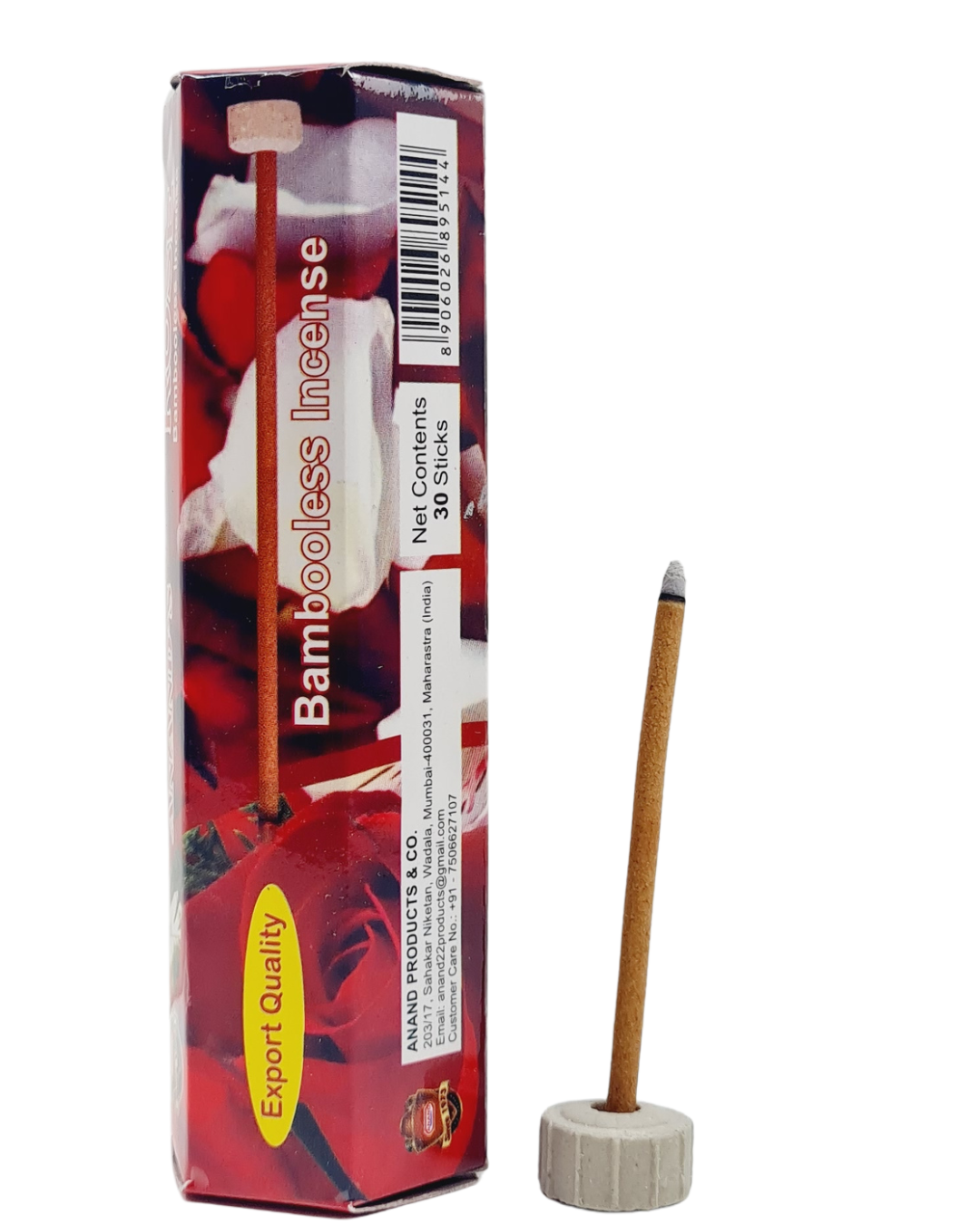 Anand's Dhoop Stick Rose  (Bambooless Incense) - 30 Sticks