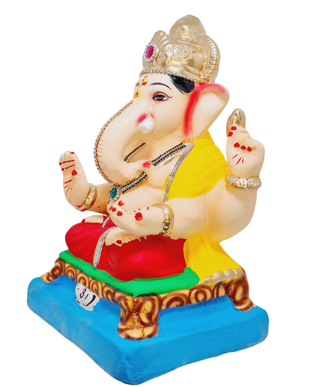 Eco Friendly Ganesh Padmasana  Murti  - Shadu Mati Ganesha 12"