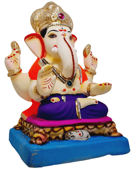 Eco Friendly Ganesh Padmasana  Murti  - Shadu Mati Ganesha 12"