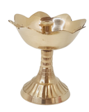 Brass Akhand Lotus Diya Jyot with Stand