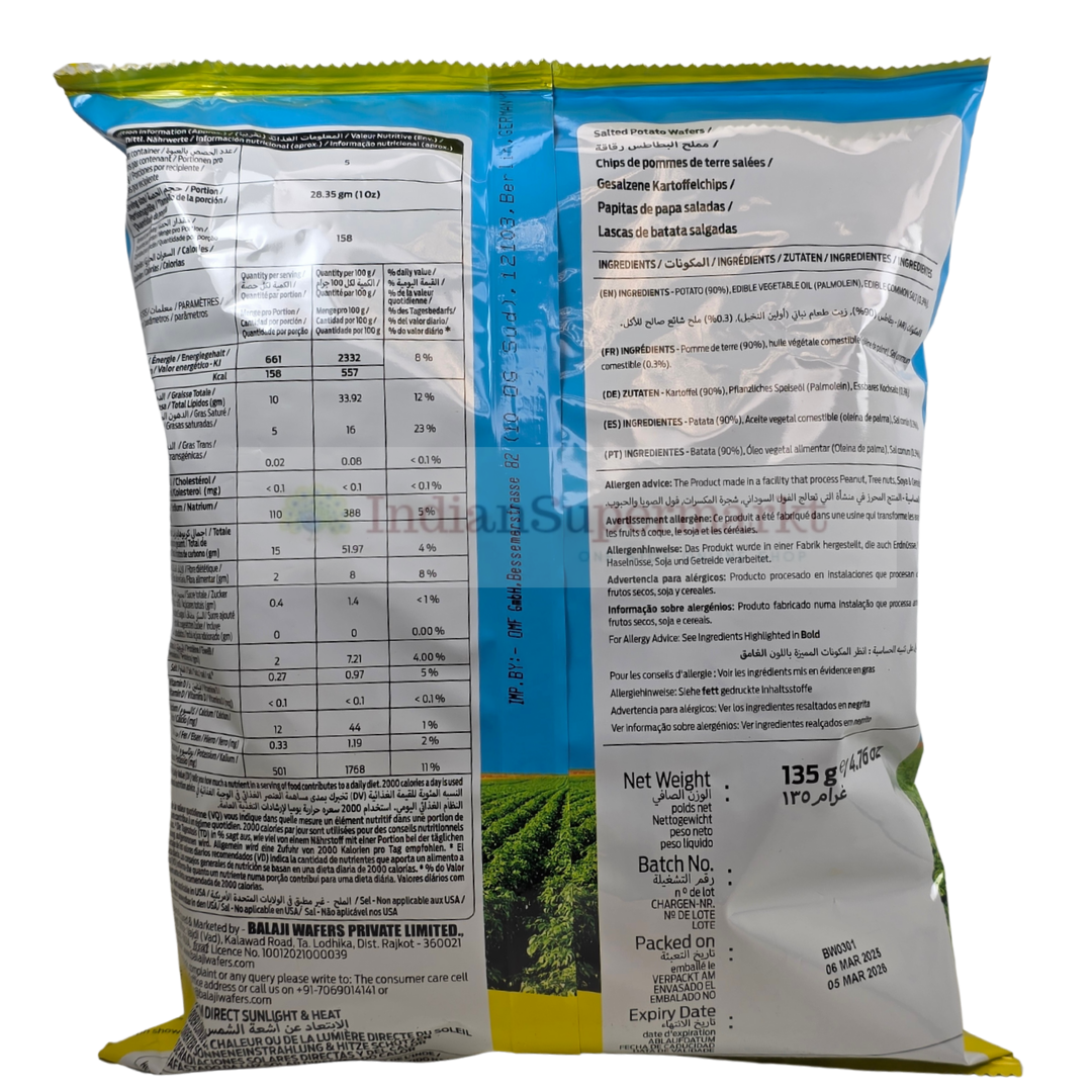 Balaji Crunchex Simply Salted  Chips 135gm - IndianSupermarkt