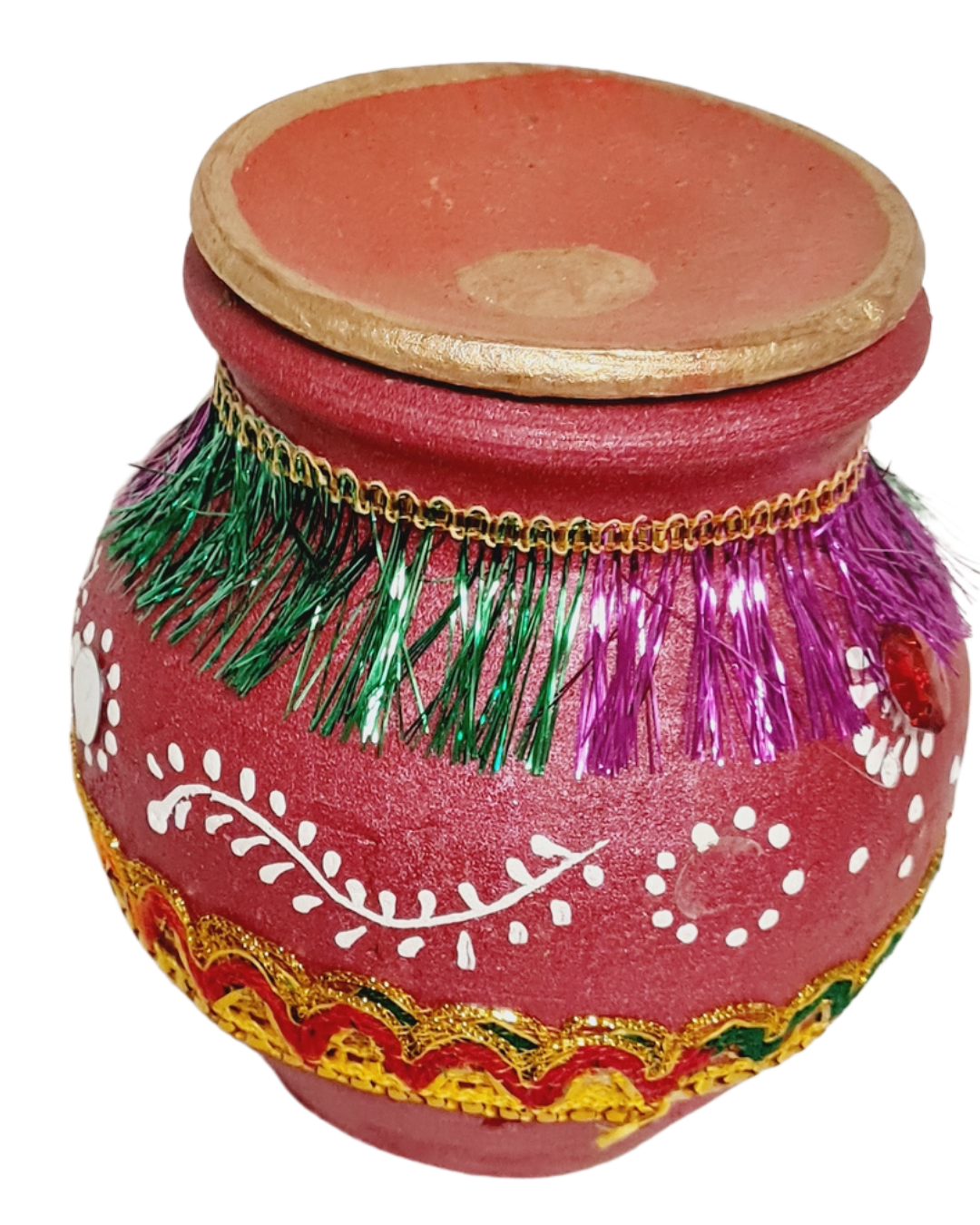 Clay or Mitti Kalash Karwa with Lid Medium
