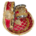 Karwachauth Thali Set Flowers on Thali