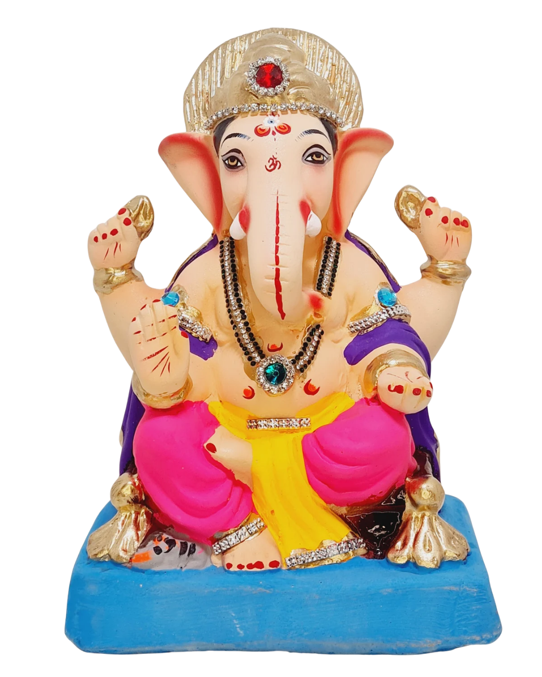 Eco Friendly Shree Rajmudra Siddhivinayak Ganpati Bappa Murti or Shadu Mati Ganesha 9"