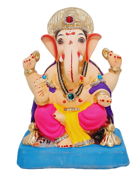 Eco Friendly Shree Rajmudra Siddhivinayak Ganpati Bappa Murti or Shadu Mati Ganesha 9"