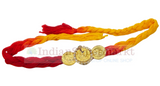Golden Ginni Silver Gems With Mauli Thread Rakhi