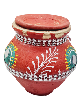 Clay Kalash or Karwa With Lid small