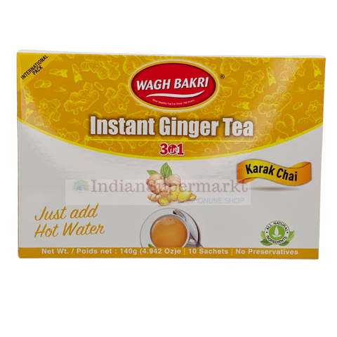 Wagh Bakri Instant (Premix)  Ginger Tea - Karak chai- 10Sachets