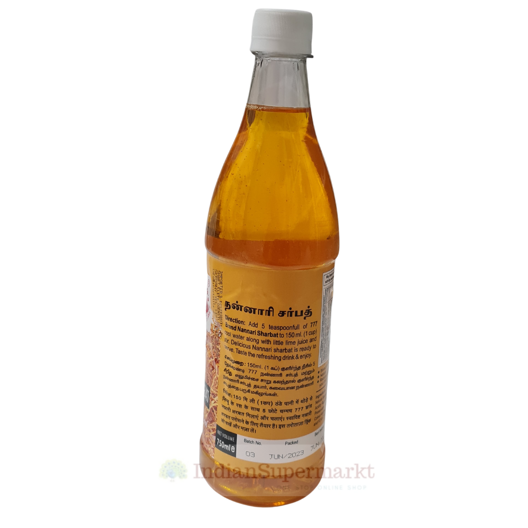777 Brand Nannari Sharbat 750ml - IndianSupermarkt