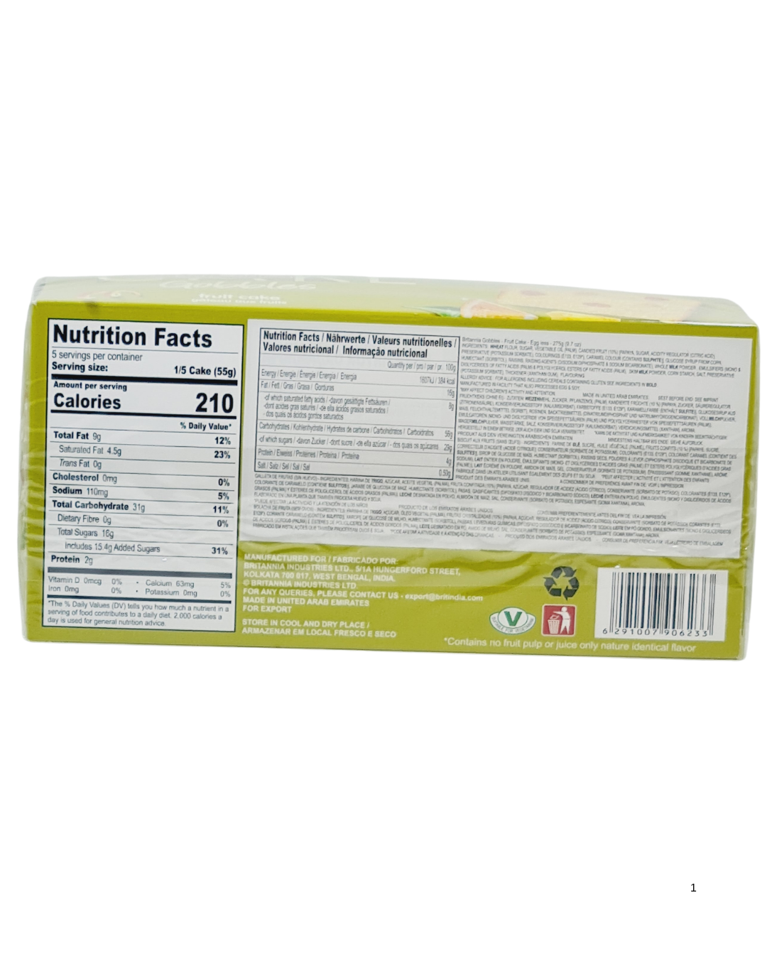 Britannia  Fruit Cake (Eggless) 275gm
