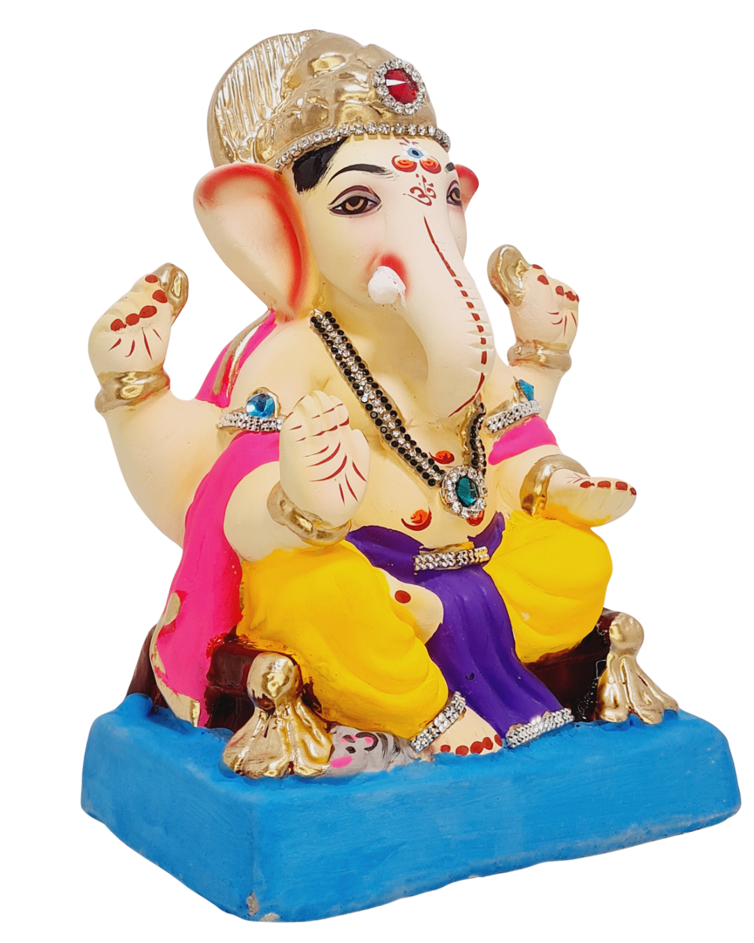 Eco Friendly Shree Rajmudra Siddhivinayak Ganpati Bappa Murti or Shadu Mati Ganesha 9"