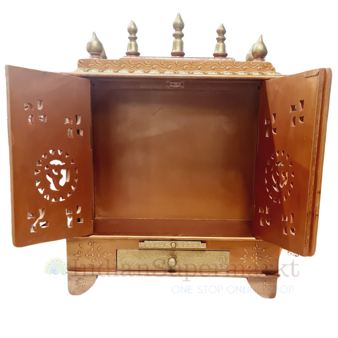 Wooden Mandir "DevaNiwas" (Residence of the Gods) Tradional  Copper