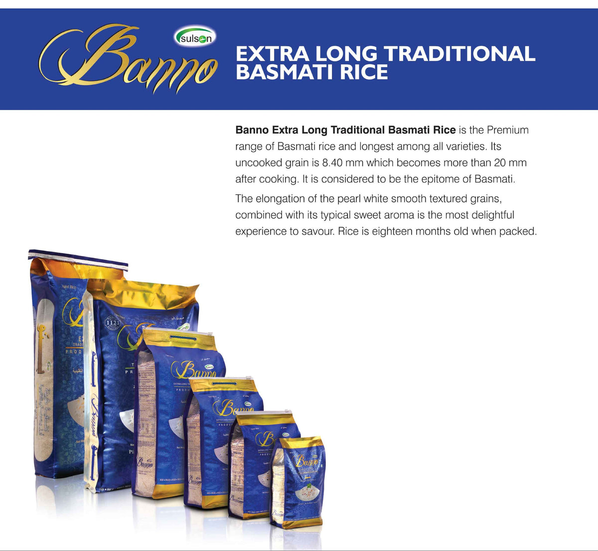 Banno Extra long Traditional Basmati rice Blue 1kg – IndianSupermarkt