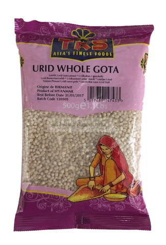 TRS Urid Whole Gota 500gm - Indiansupermarkt