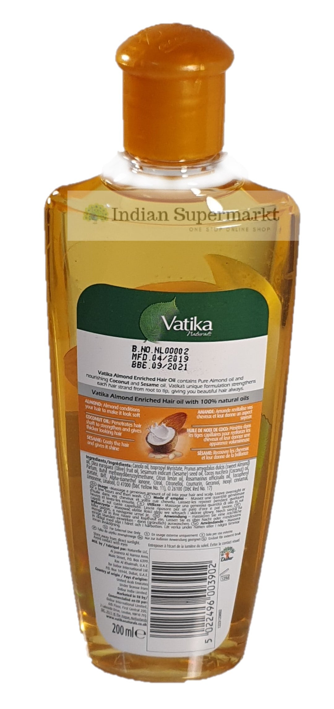Dabur Vatika Almond Oil   200ml - Indiansupermarkt