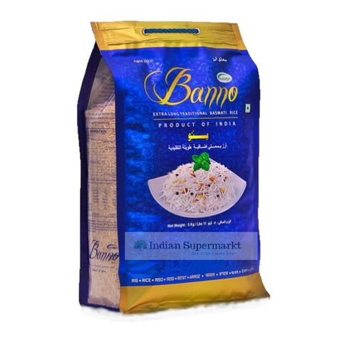 Banno Extra Long Tradional Basmati Rice 5kg - Indiansupermarkt