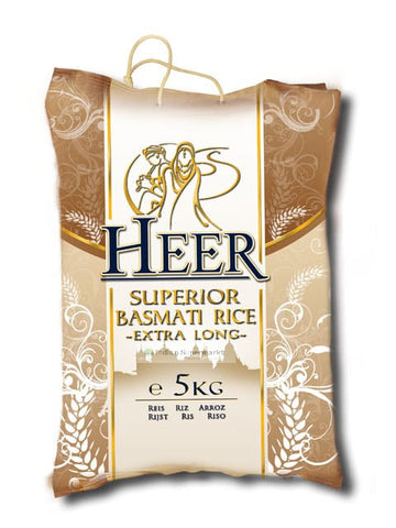 Heer Basmati Rice Extra Long  5kg - Indiansupermarkt