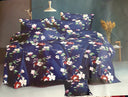 Doublebed Blue Bedsheet Cover Floral Design