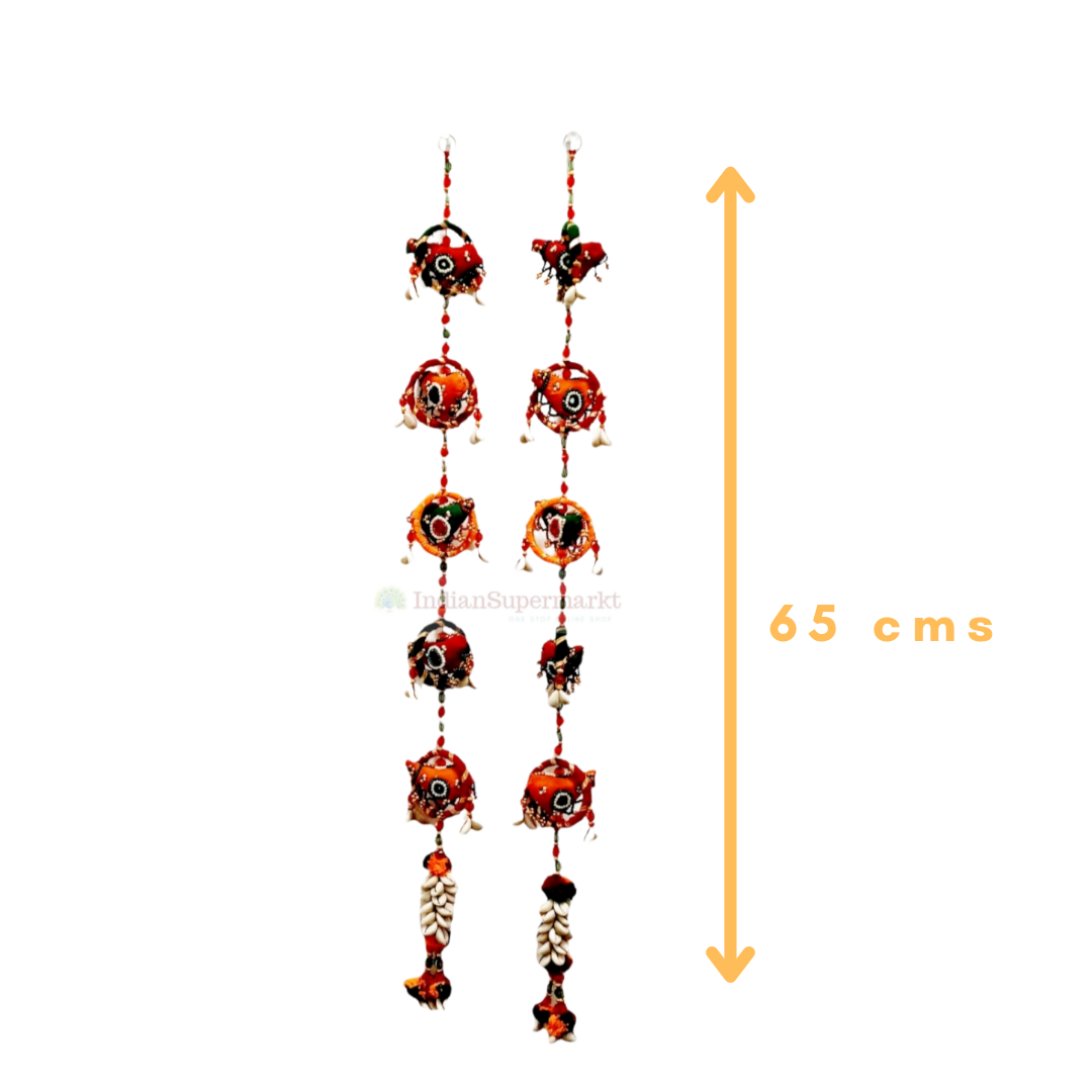 Toran Traditional , Bird figure, Pearls , Beads, Thread work Kodi work - indiansupermarkt