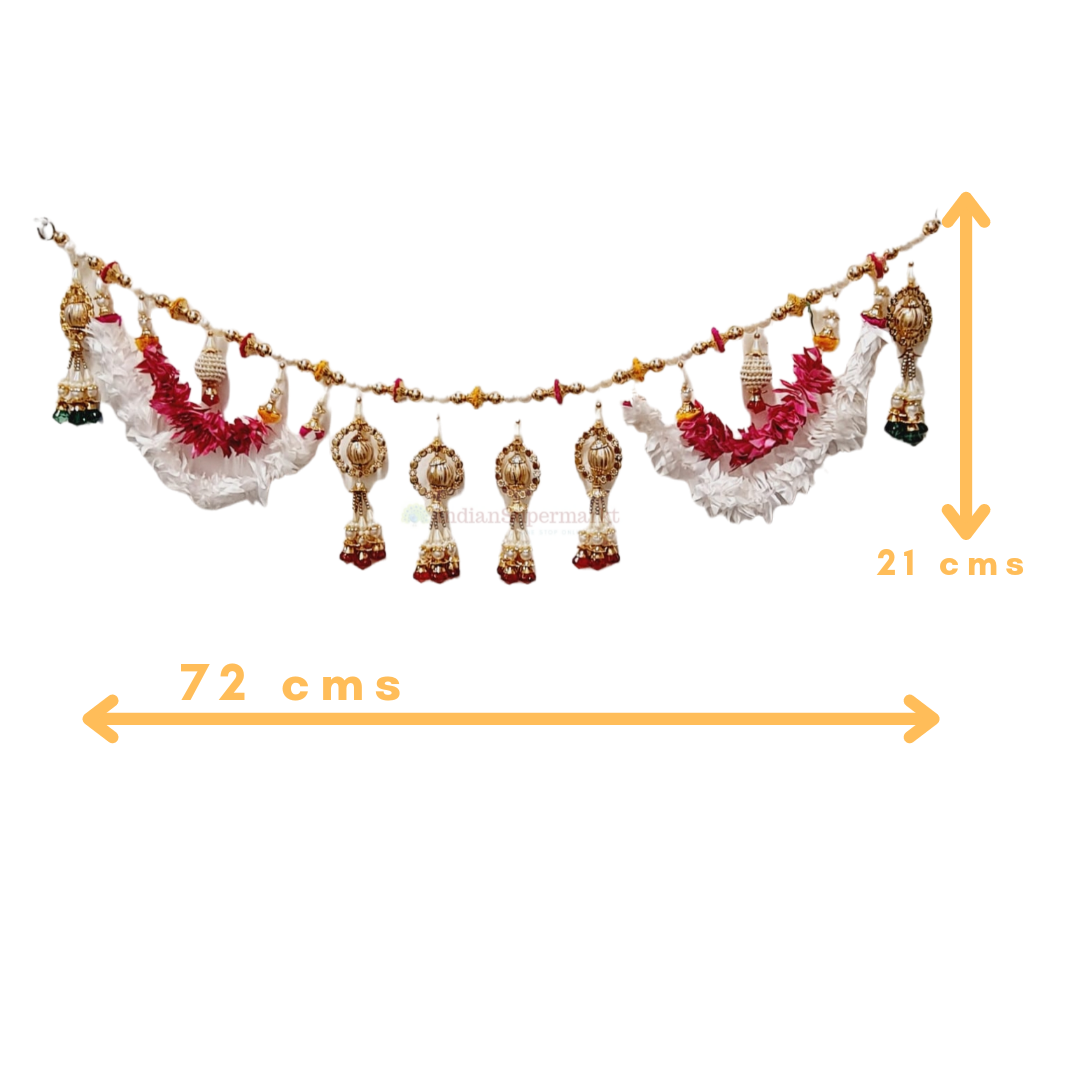 Toran Door Hanging , Pink and White Flowers toran - indiansupermarkt