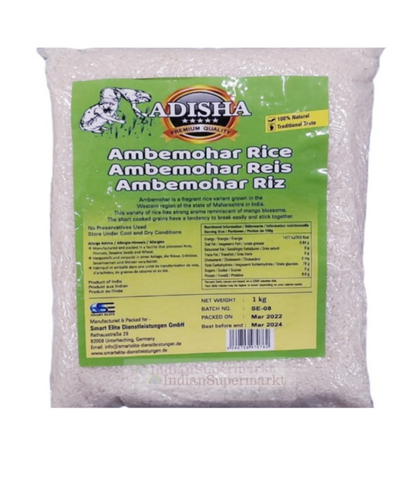 Adisha Ambemohar Rice 1kg - indiansupermarkt
