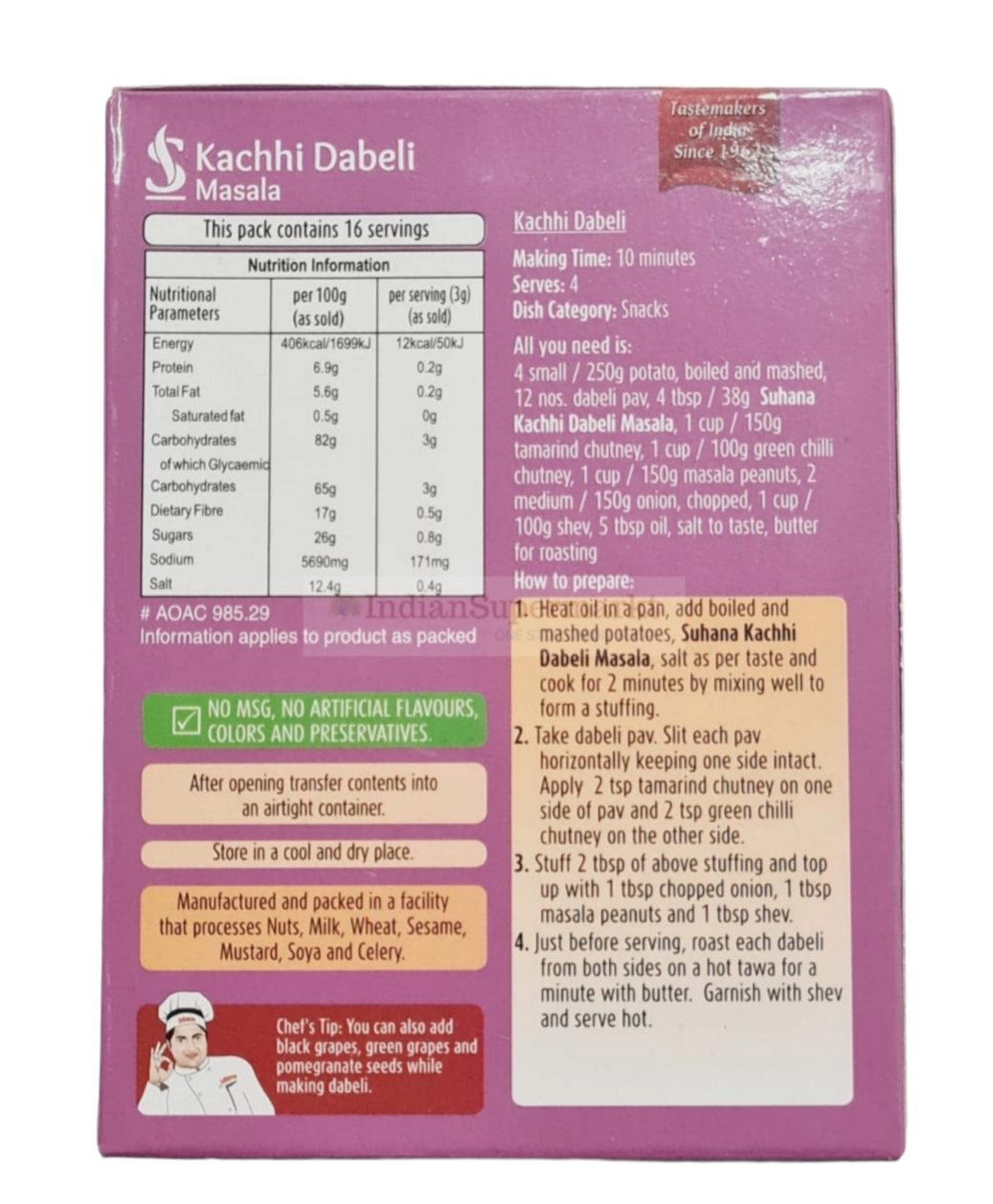 Suhana Kachhi Dabeli Masala - indiansupermarkt