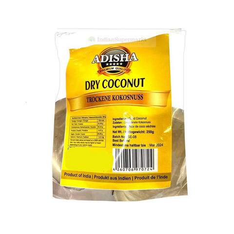 Adisha Dried Coconut Halves or sukha nariyal or kokosnuss - indiansupermarkt
